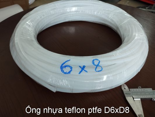 Day nhua teflon Ptfe D6xD8 dan nuoc nong